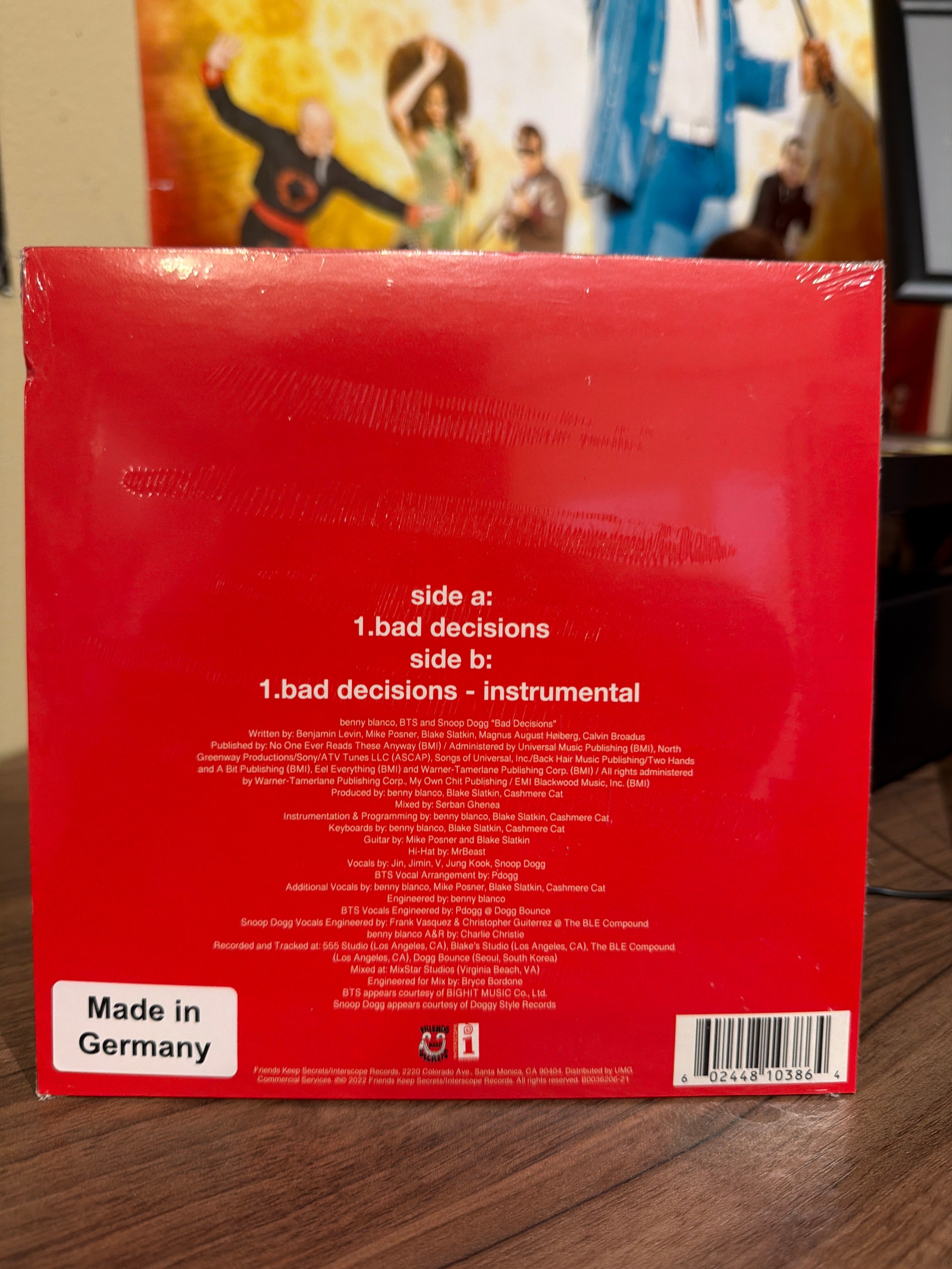 BTS/Benny Blanco - Bad Decisions (Sealed) - Volver Records