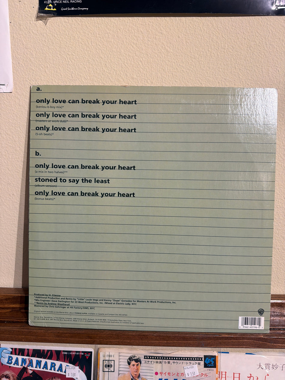 St Etienne - Only Love Can Break Your Heart (US) 12”