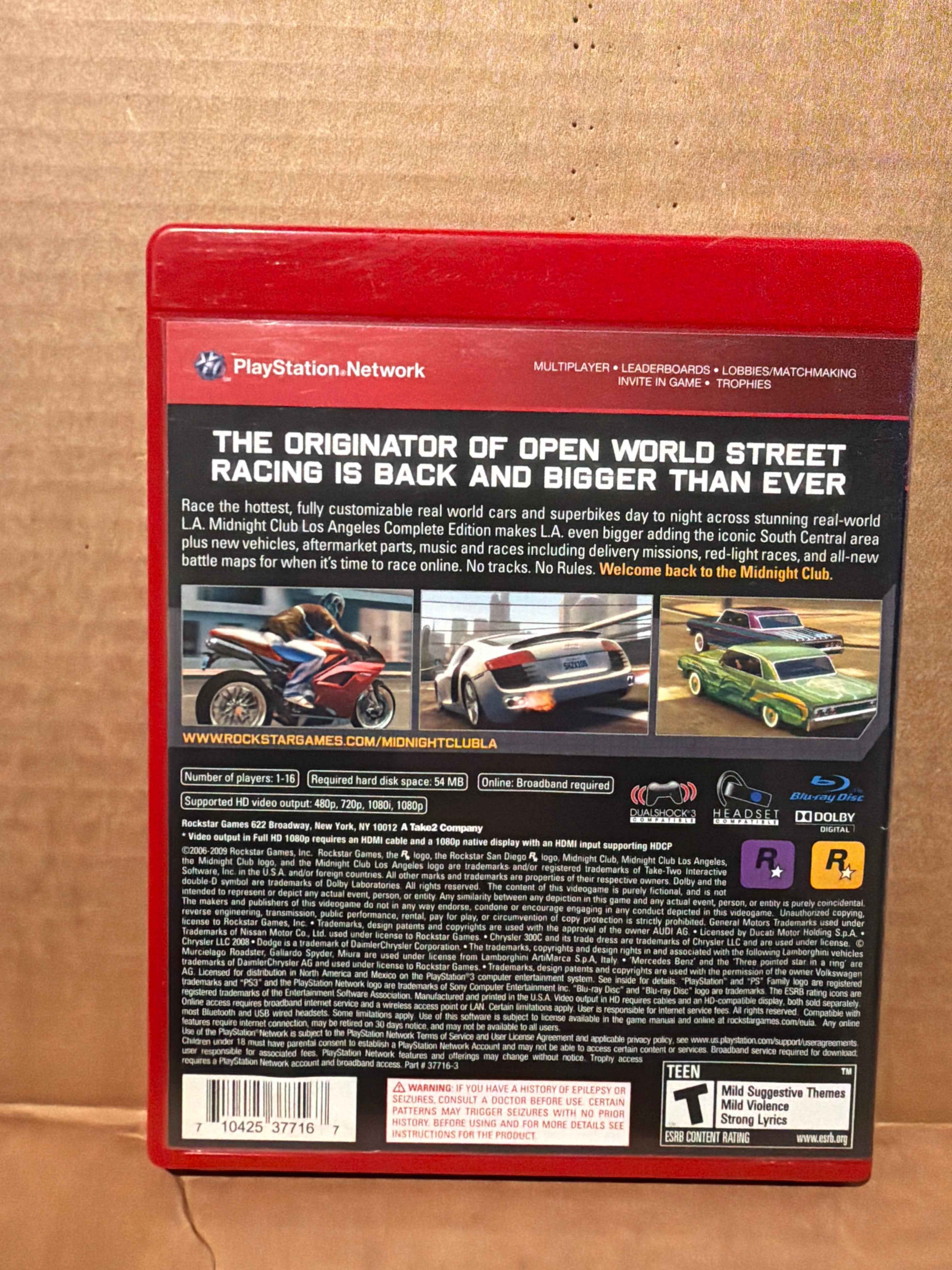 Midnight Club Los Angeles Complete Edition PS3