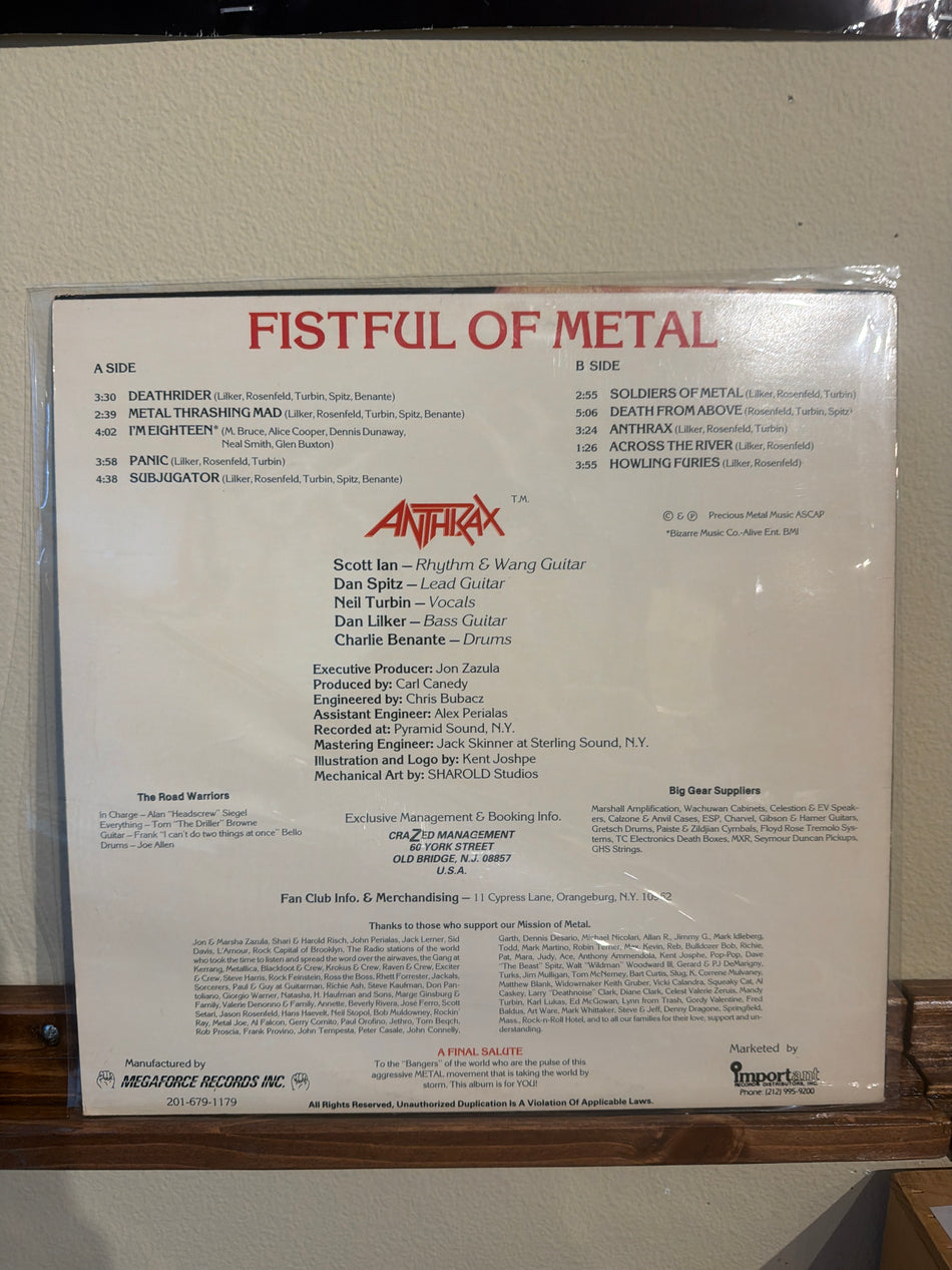 Anthrax - Fistful of Metal (US Vinyl LP Megaforce)