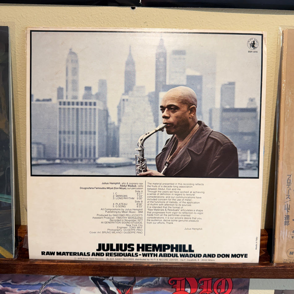 Julius Hemphill - Raw Materials and Residuals