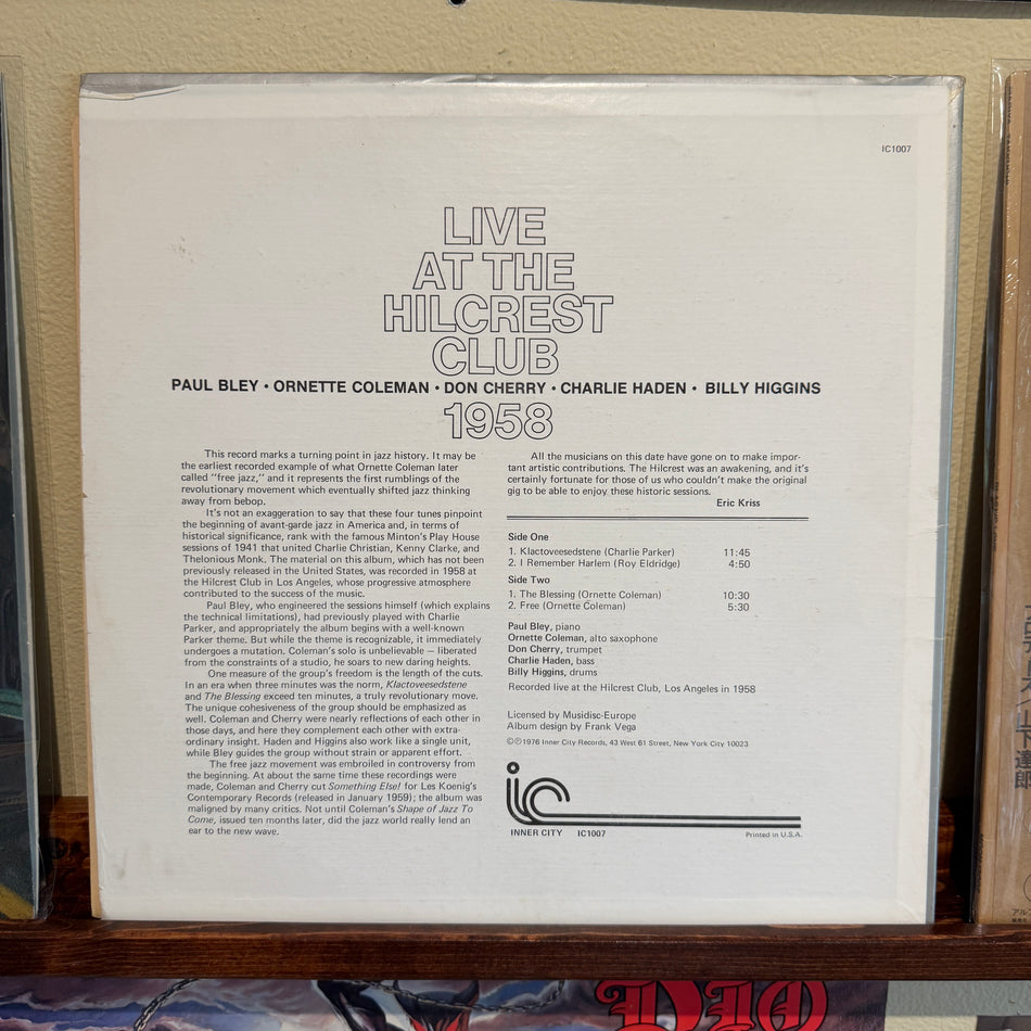 Paul Bley, Ornette Coleman, Don Cherry, et al - Live at the Hilcrest Club 1958
