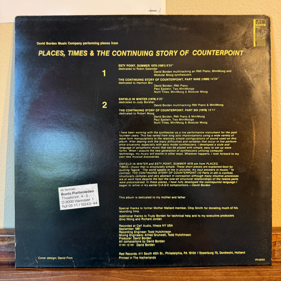 David Borden – Music For Amplified Keyboard Instruments